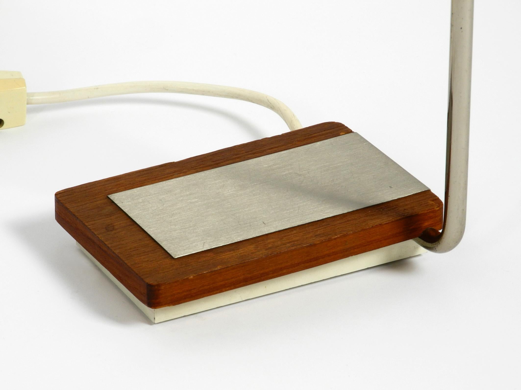 Rare Original 1960s Kaiser Light Metal Teak Table Lamp For Sale 2