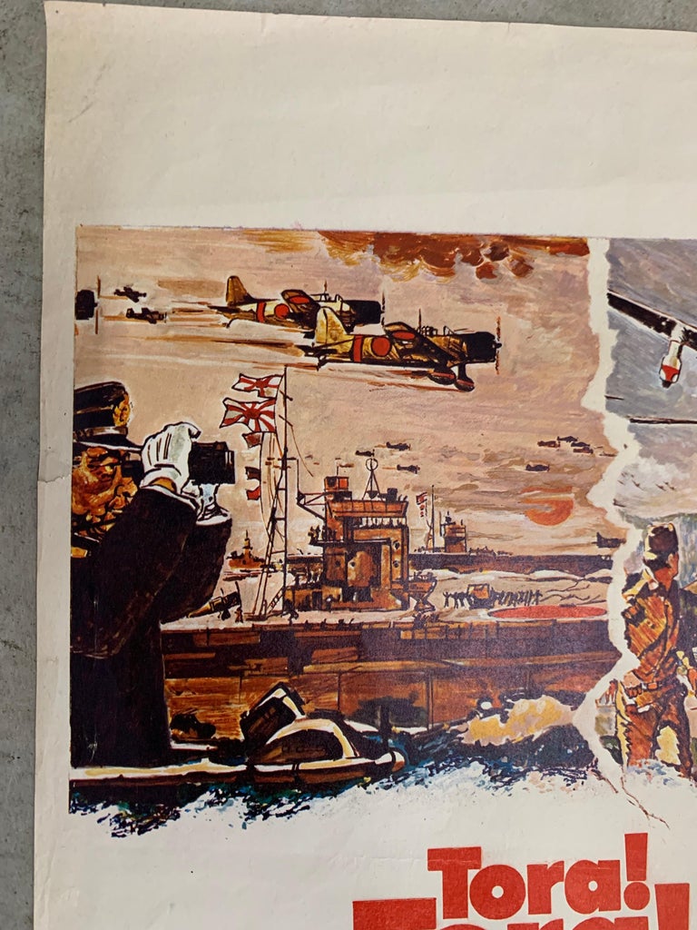 Rare original Belgian movie poster from the 1970 war film: Tora Tora Tora with James Whitmore. The Pearl Harbor attack in 1941 stood central Very nice condition overall, small push pin holes and 2 small tears on the side. For details see the