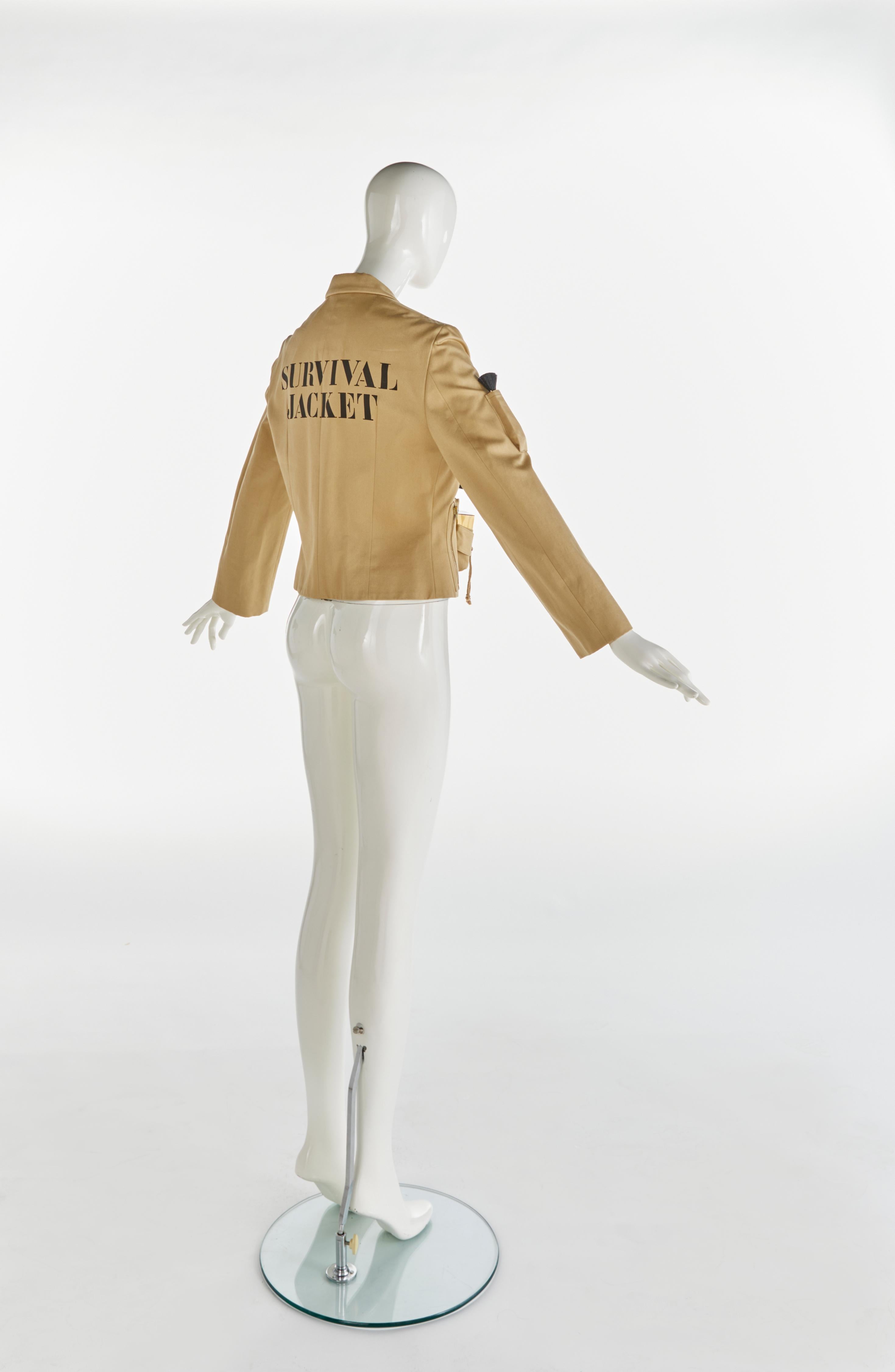 Women's Rare Original 1991 Moschino Couture Runway Survival Jacket with Tools For Sale