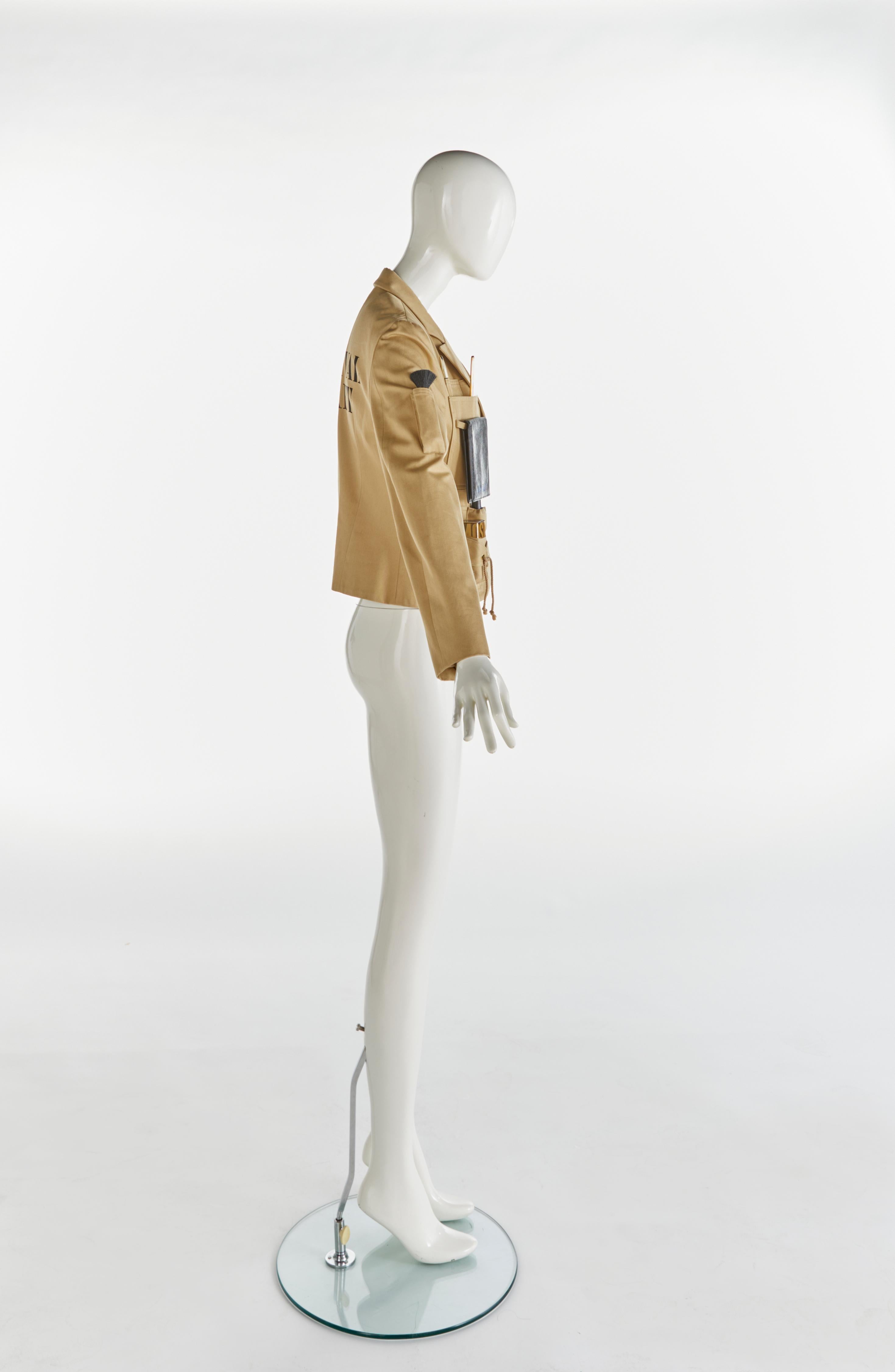 Rare Original 1991 Moschino Couture Runway Survival Jacket with Tools For Sale 1