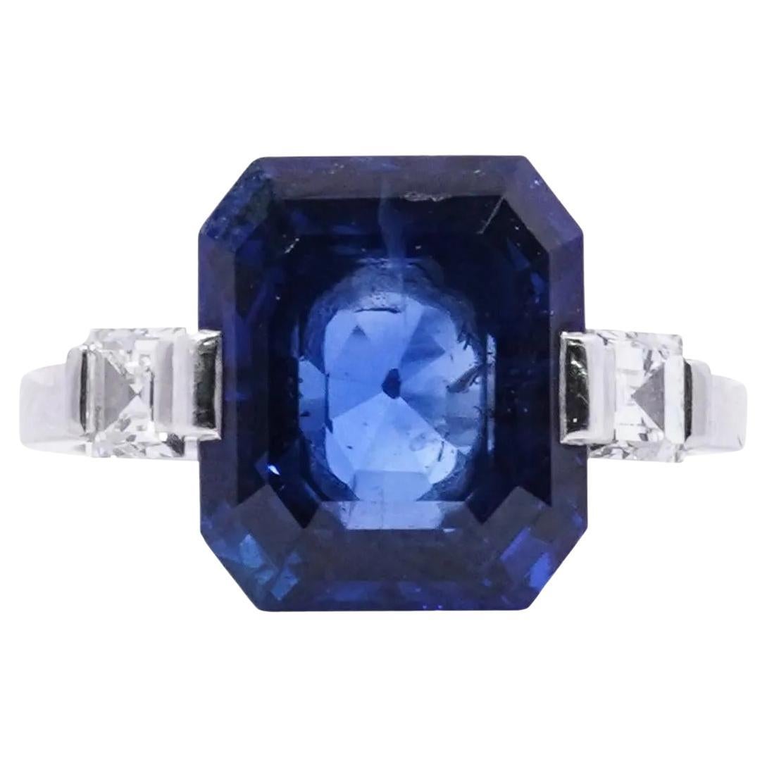 Rare Original 6.50ct Gorgeous GRAFF Natural Burmese Blue Sapphire Diamond Ring