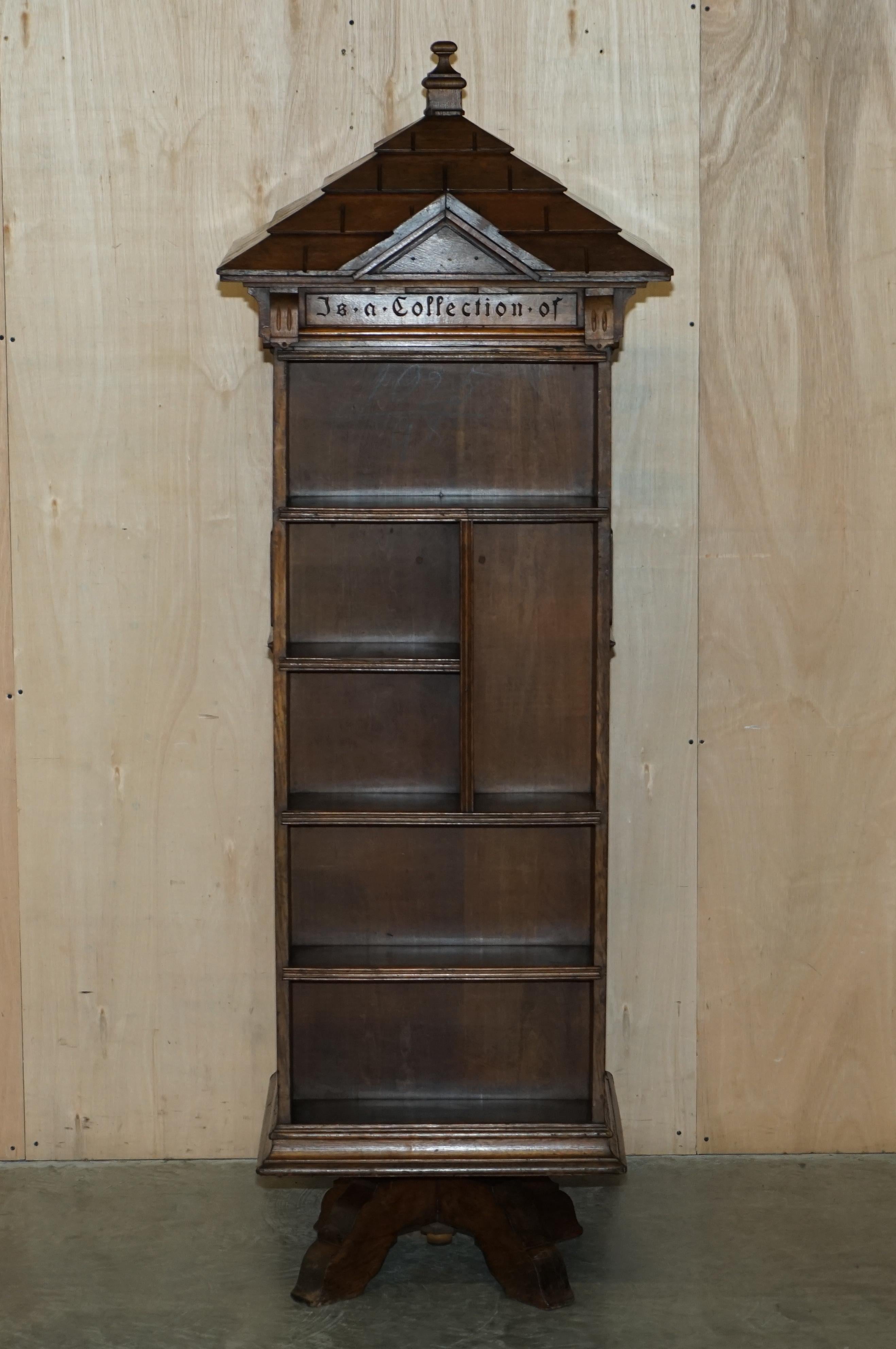 Rare Original Antique Seymour Easton 1859-1916 Tabard Inn Revolving Bookcase For Sale 2