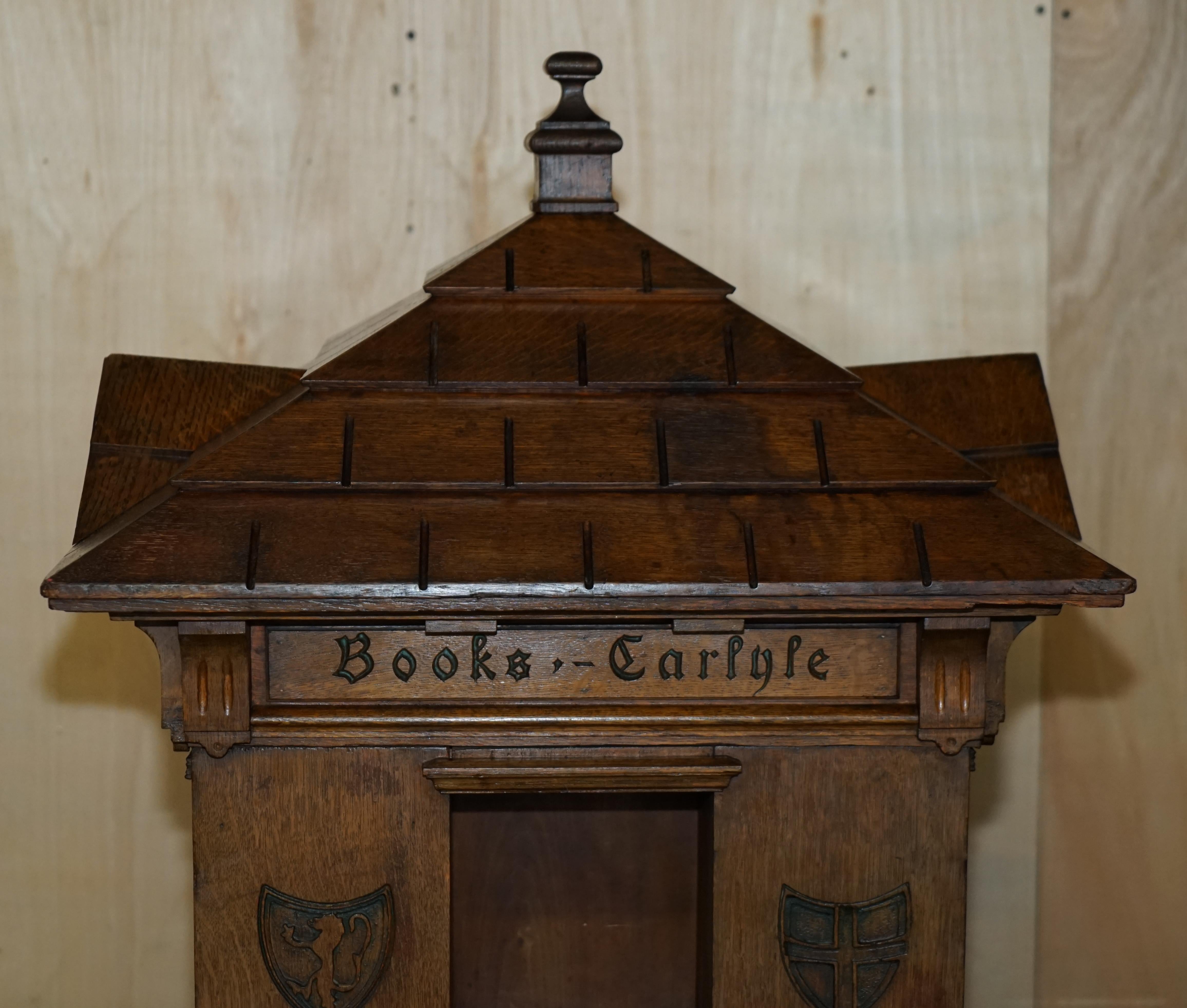 Oak Rare Original Antique Seymour Easton 1859-1916 Tabard Inn Revolving Bookcase For Sale