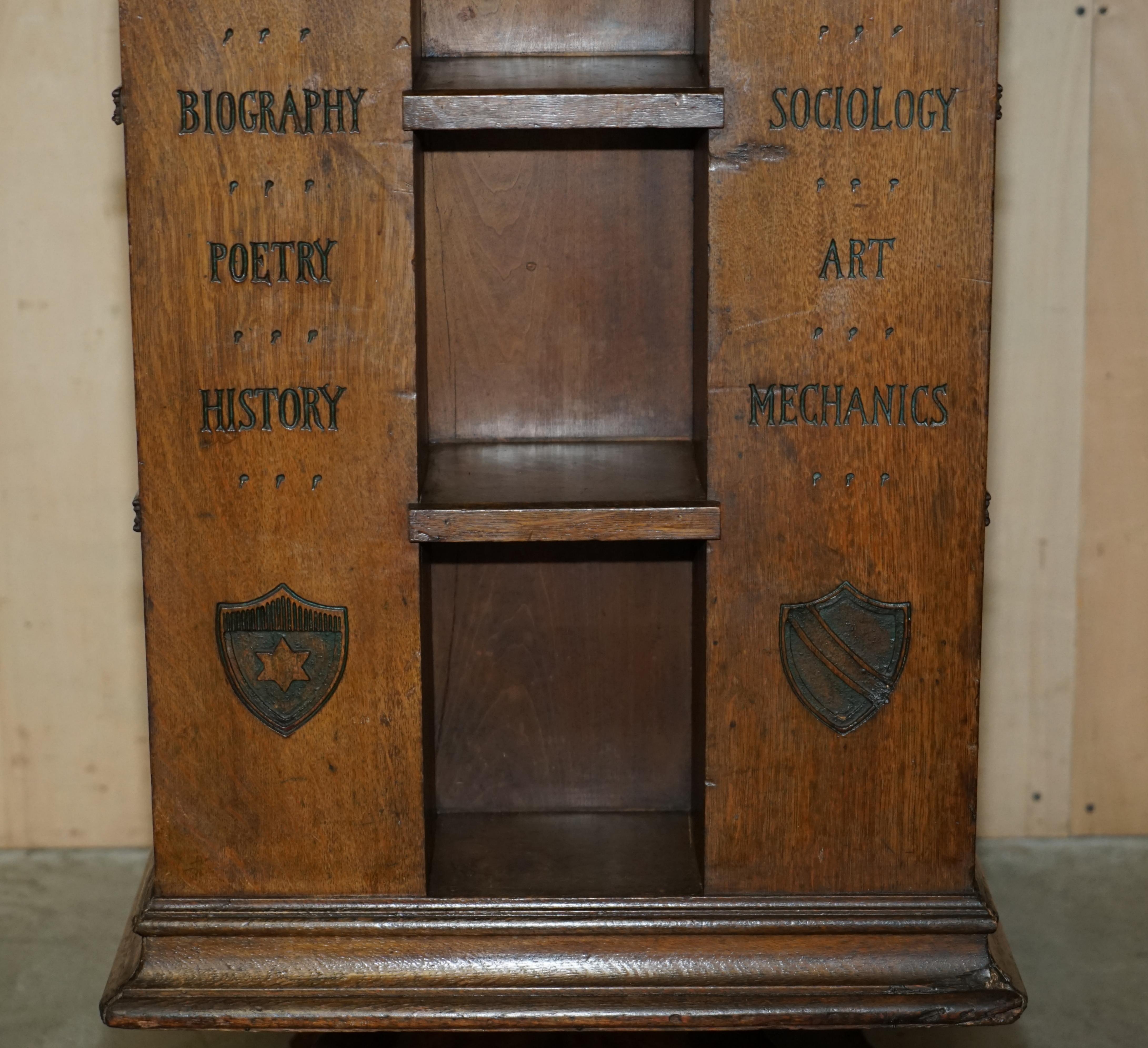 Rare Original Antique Seymour Easton 1859-1916 Tabard Inn Revolving Bookcase For Sale 1
