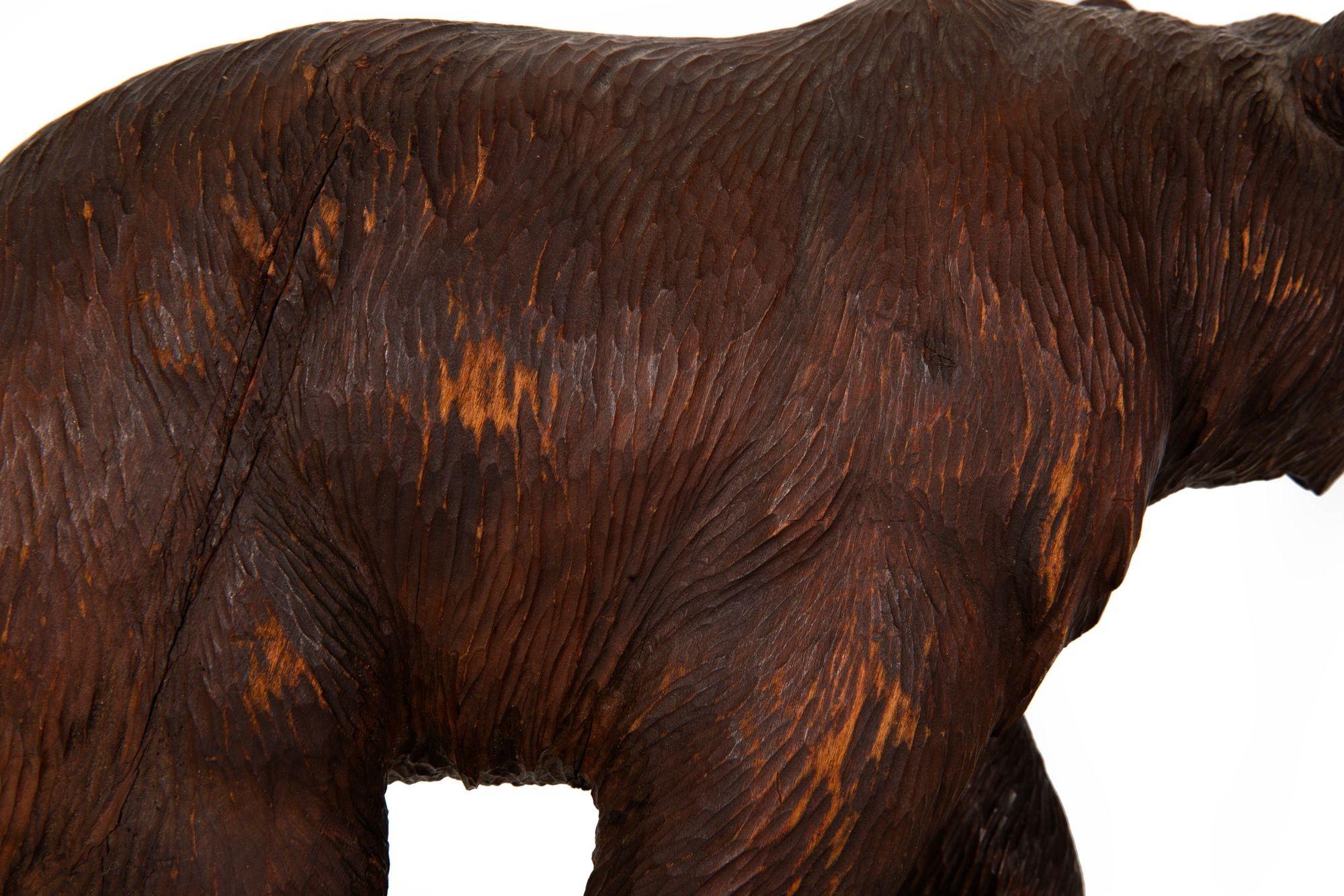 Rare Original Antique Swiss Carved Black Forest “Walking Bear” ca. 1920 For Sale 5