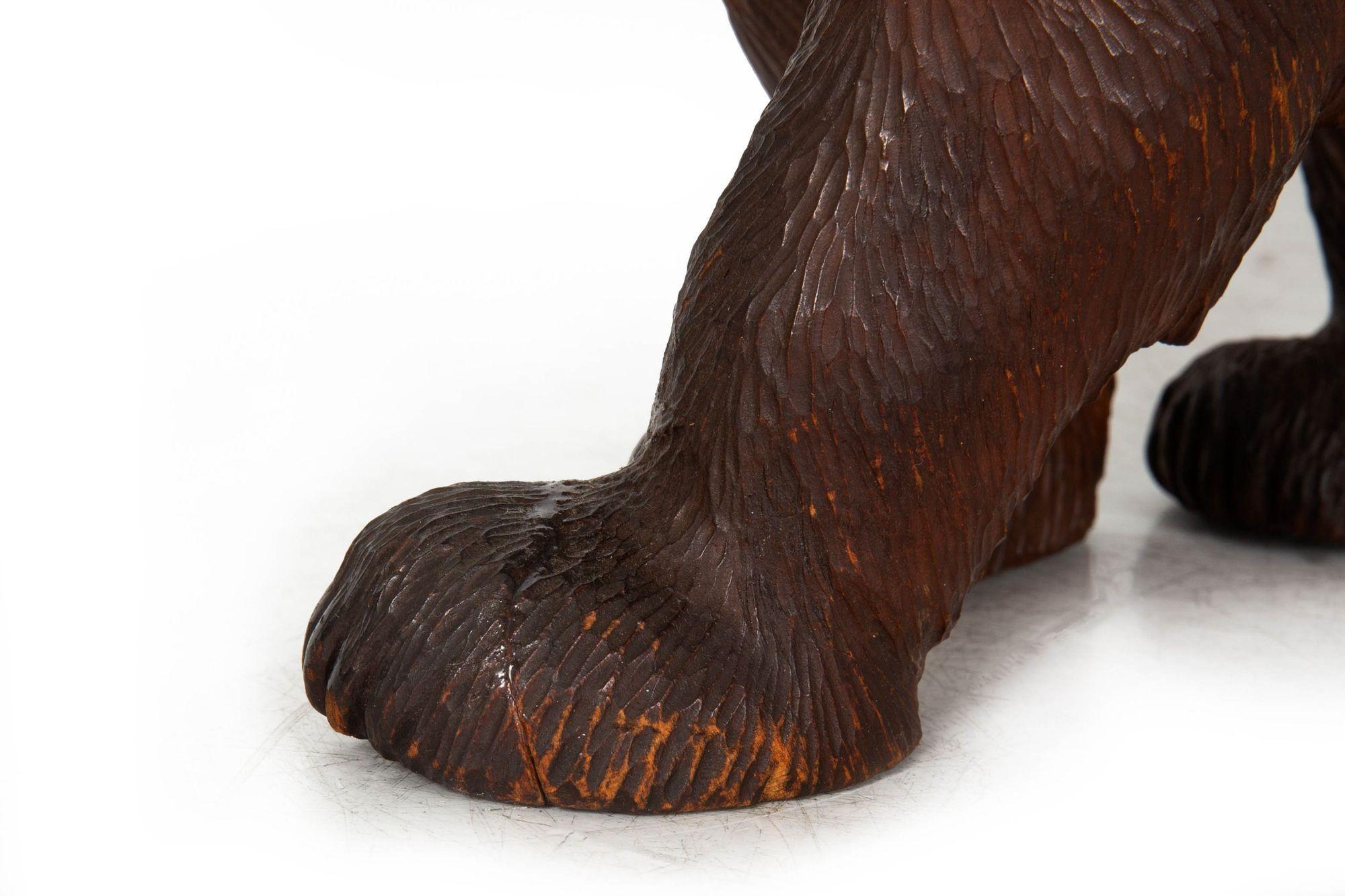 Rare Original Antique Swiss Carved Black Forest “Walking Bear” ca. 1920 For Sale 10