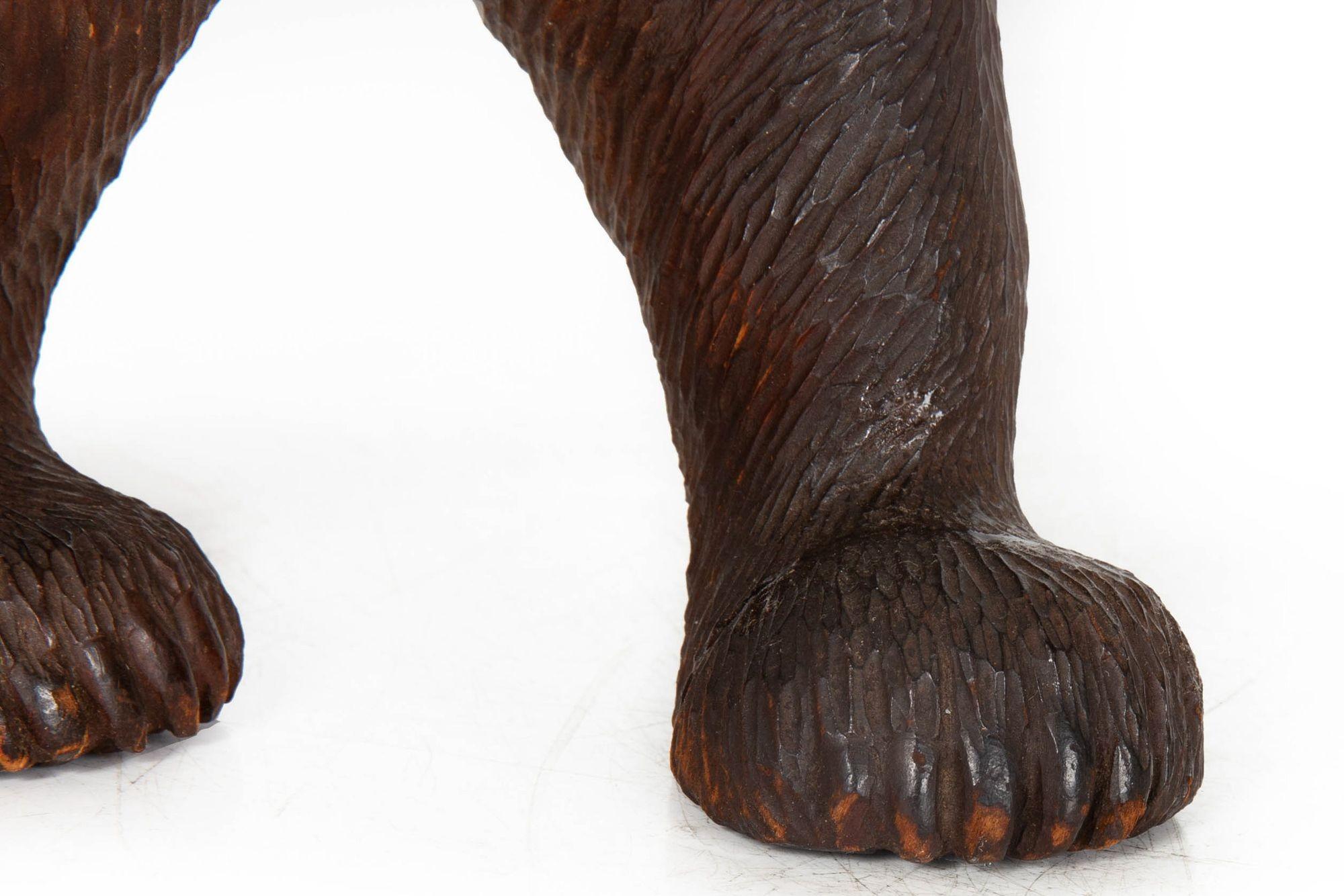 Rare Original Antique Swiss Carved Black Forest “Walking Bear” ca. 1920 For Sale 11
