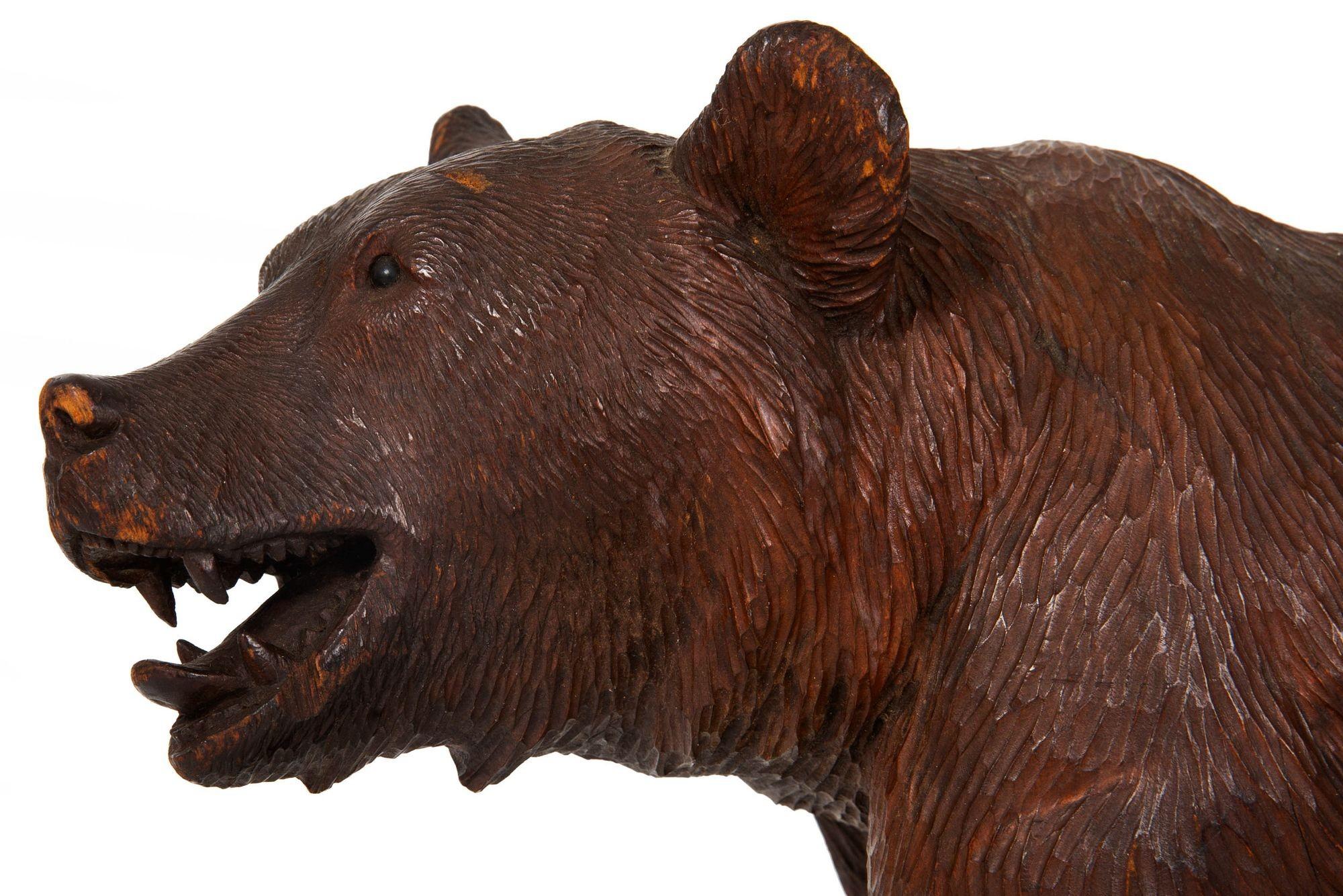 Rare Original Antique Swiss Carved Black Forest “Walking Bear” ca. 1920 For Sale 2