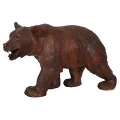 Rare Original Antique Swiss Carved Black Forest “Walking Bear” ca. 1920