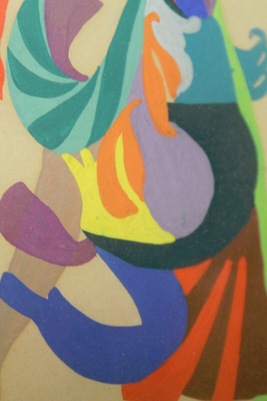  Rare Original BAUHAUS PAINTING! Eva Vincent Moholy Nagy Kandinsky Klee 1920s In Fair Condition For Sale In Peoria, AZ