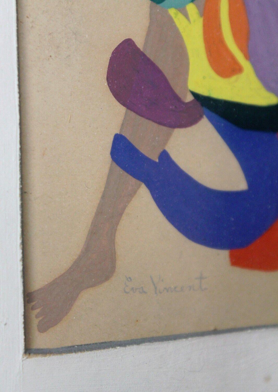 Hand-Painted  Rare Original BAUHAUS PAINTING! Eva Vincent Moholy Nagy Kandinsky Klee 1920s For Sale