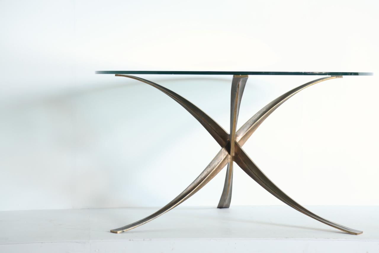 Bronze Rare table de salle à manger Michel Mangematin, France, années 1960 en vente