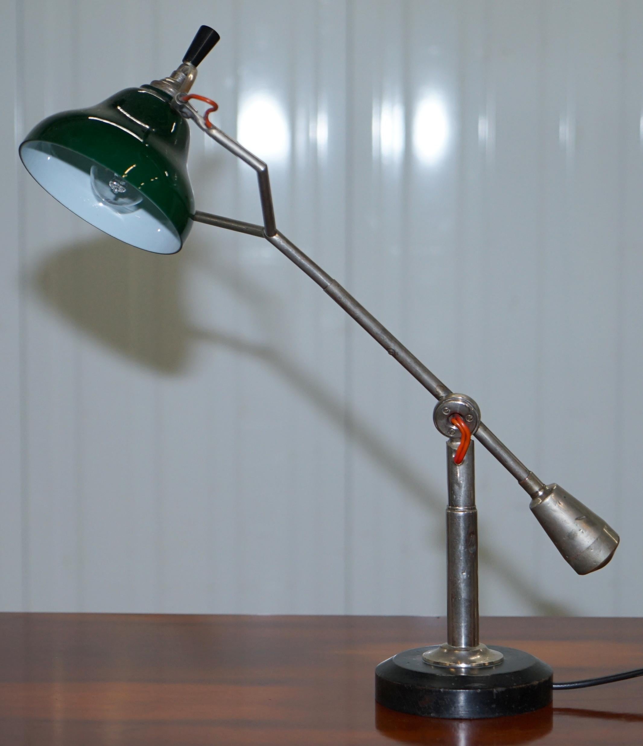 Early 20th Century Rare Original circa 1925 Art Deco Edouard Wilfred Buquet French Articulated Lamp For Sale