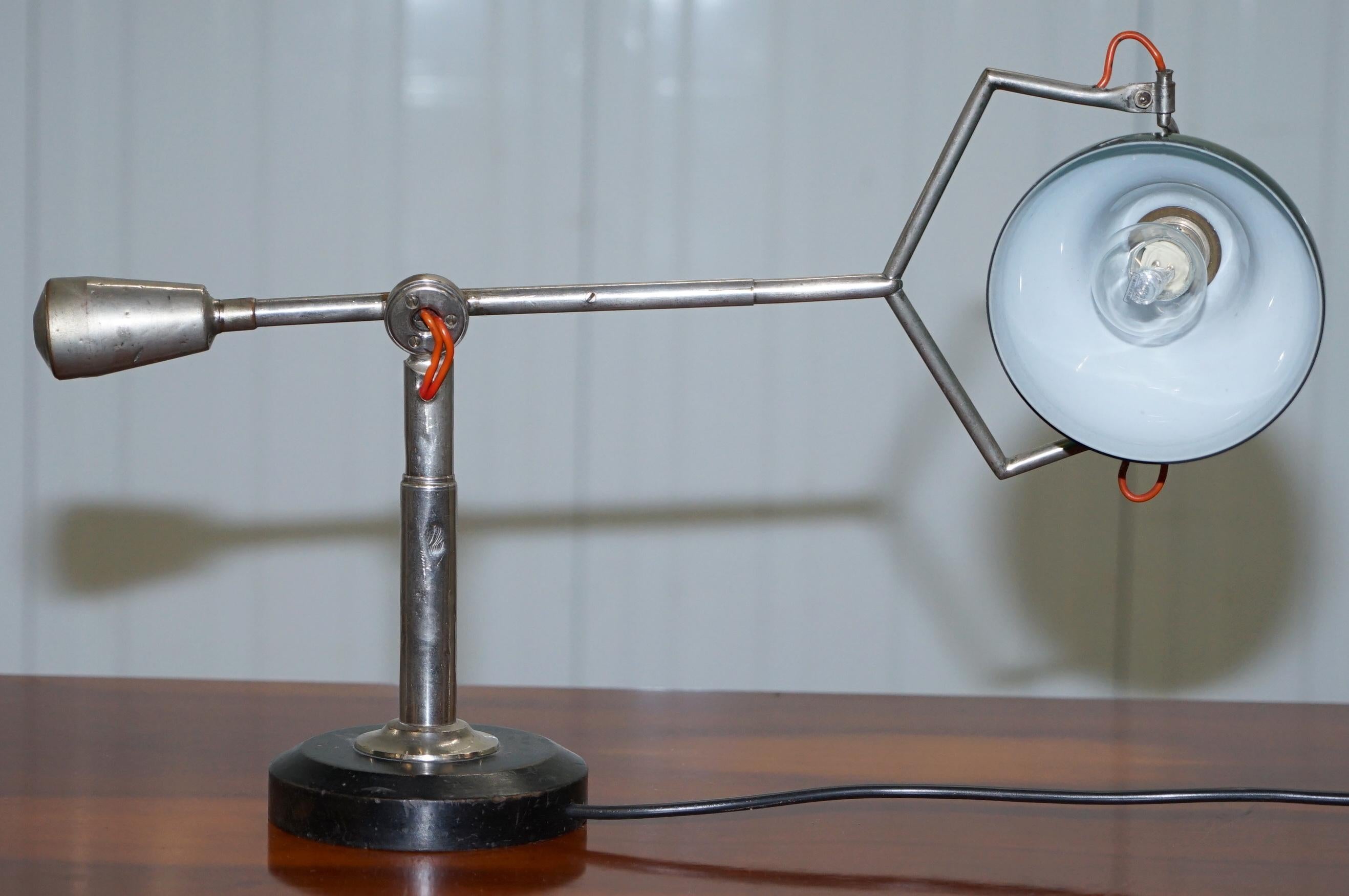 Rare Original circa 1925 Art Deco Edouard Wilfred Buquet French Articulated Lamp For Sale 4