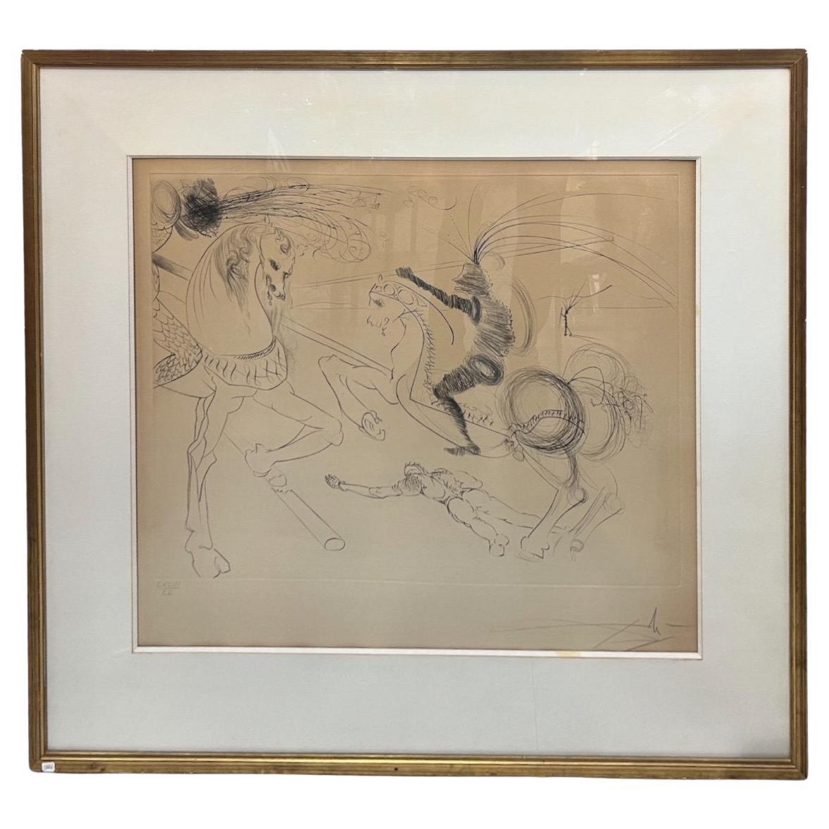 Rare gravure originale de Salvador Dalí, signée et numérotée 118/150