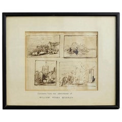 Rare Original Framed Sketches Roxby Beverley 19th Century Theatrical Scene Art