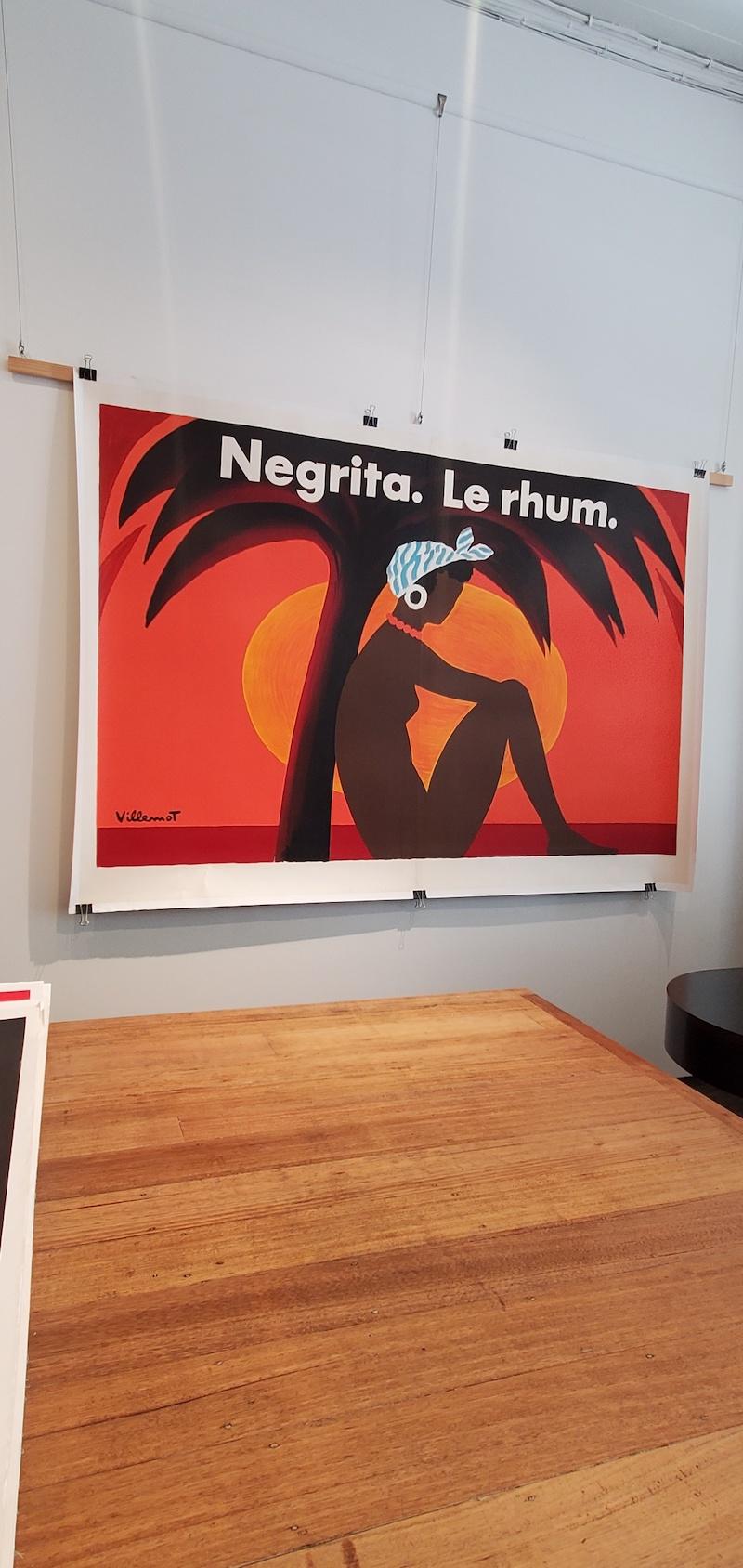 Rare original French Advertising Poster 'NEGRITA' Double Sheet, 1974 by Villemot

A rare poster by Bernard Villemot from 1974, this poster is in excellent condition. It has been linen backed for preservation. The colours are vibrant.
