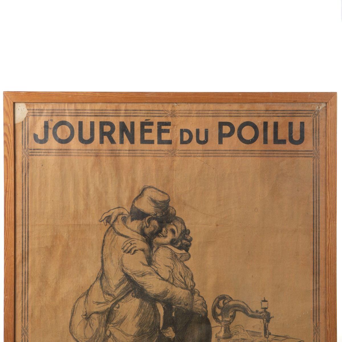 Francese Raro poster originale francese in stile Art Nouveau - Journée du Poilu, 1915 in vendita