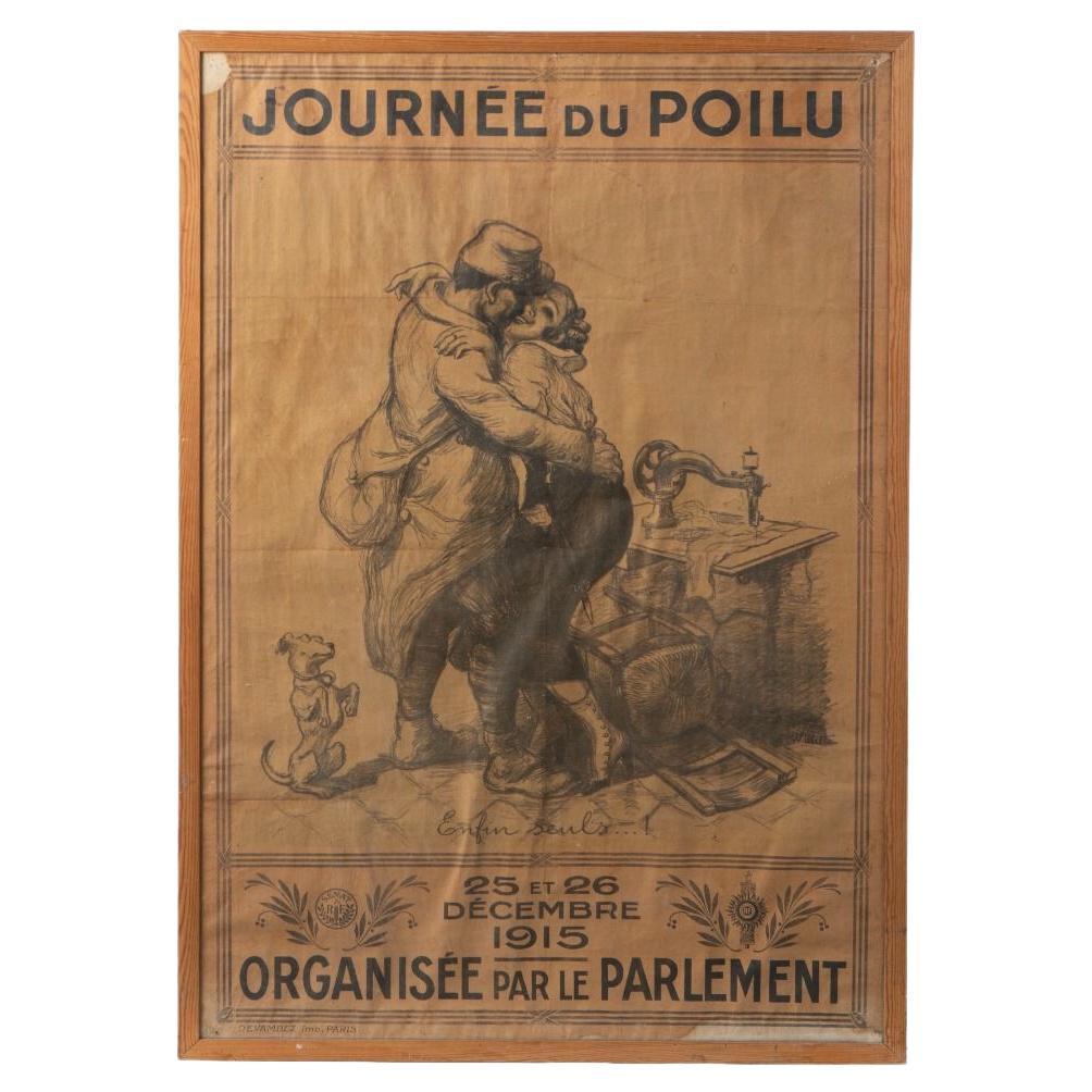 Rare affiche originale française Art Nouveau - Journée du Poilu, 1915