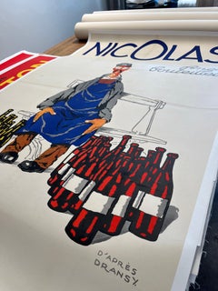Seltenes Original französisches Weinplakat, ''NICOLAS'' von DRANSY, 1933