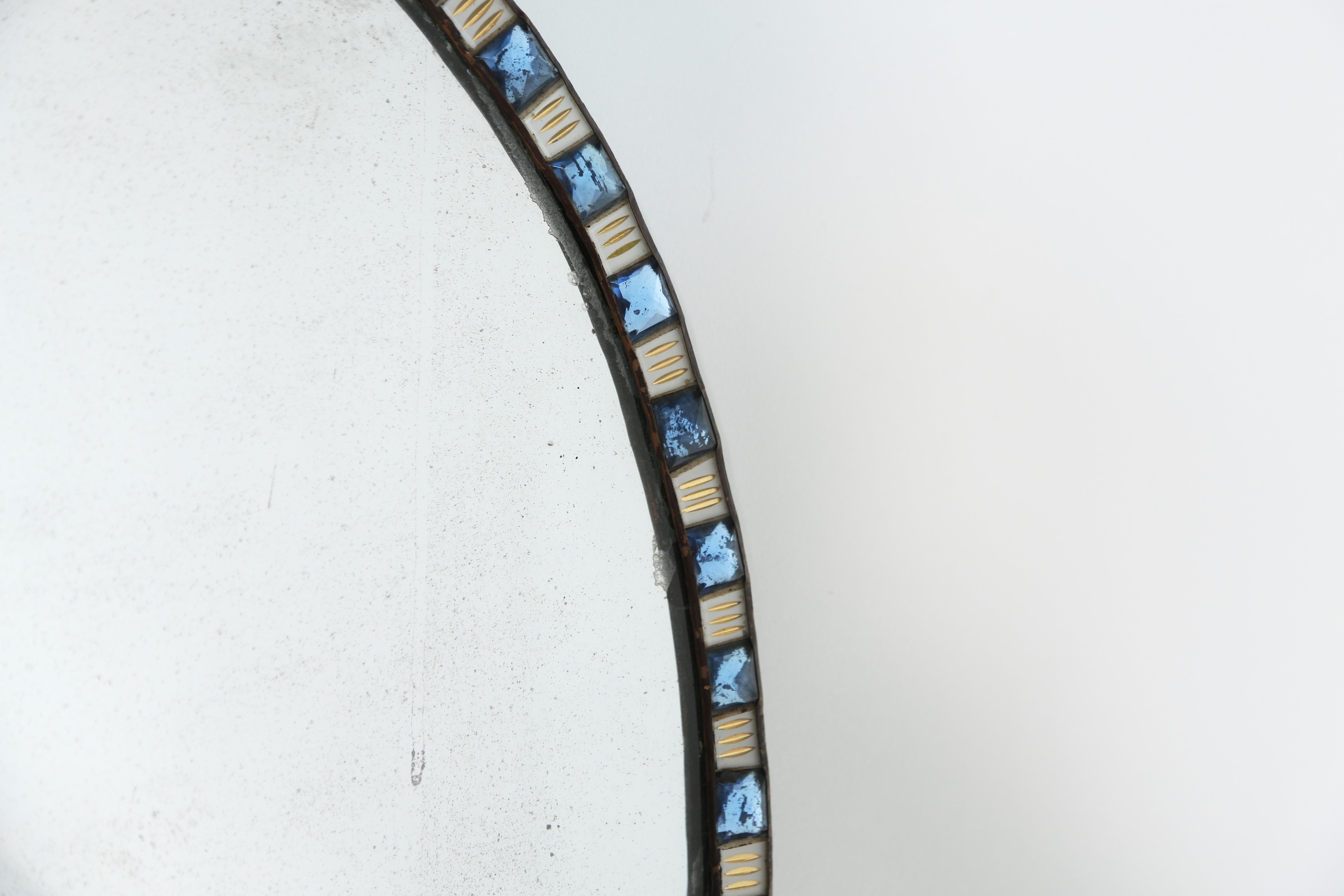 XVIIIe siècle et antérieur Rare miroir ovale en verre taillé irlandais George III, Irlande, XVIIIe siècle en vente