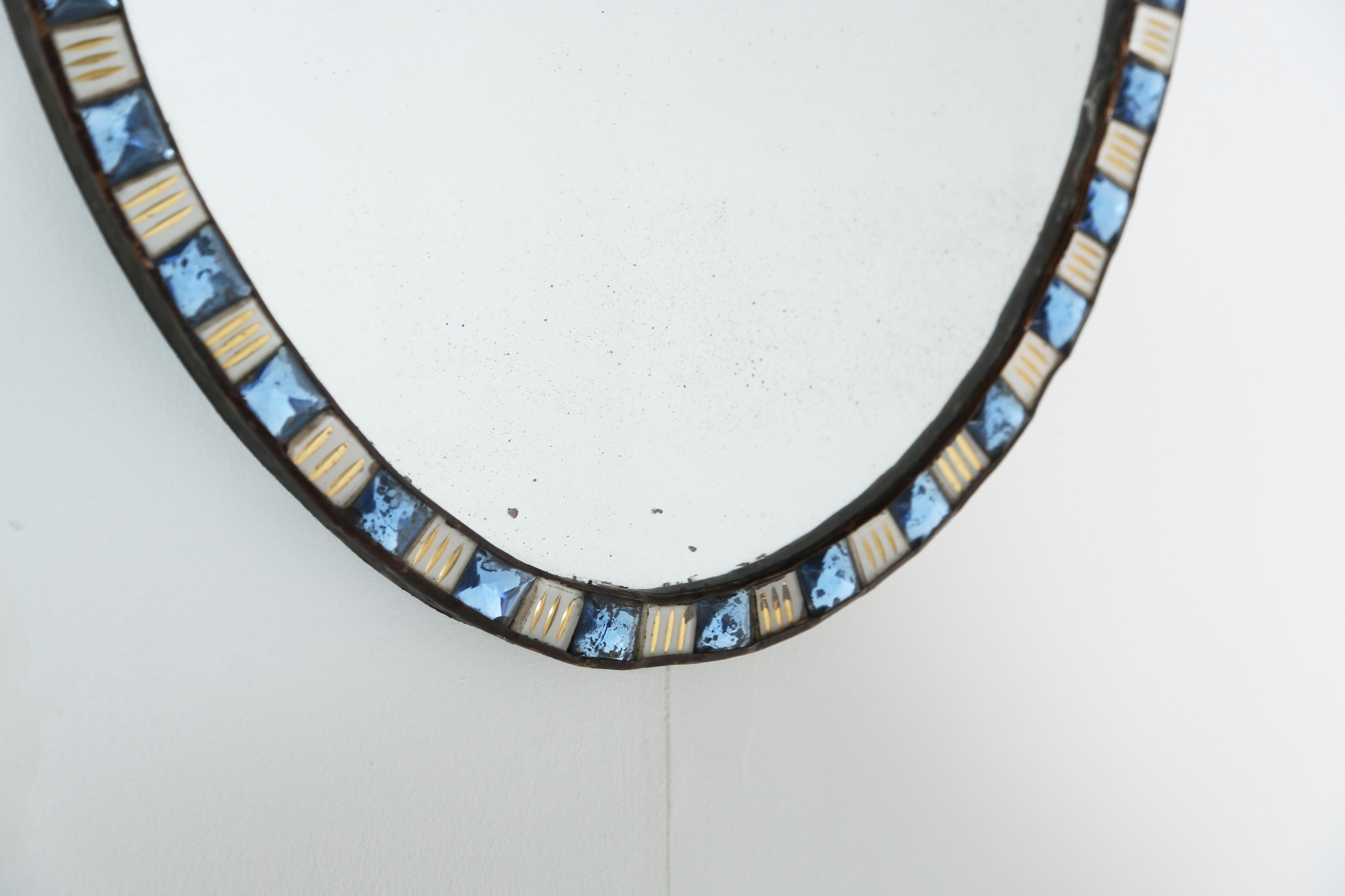 Miroir Rare miroir ovale en verre taillé irlandais George III, Irlande, XVIIIe siècle en vente