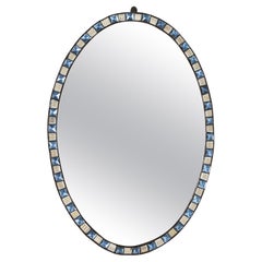 Rare, Original George III Irish Cut Glass Oval Mirror, Ireland, 18th Century
