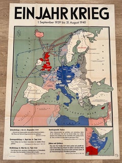RARE !!! Original german military second world war 2 - WWII poster - 1940