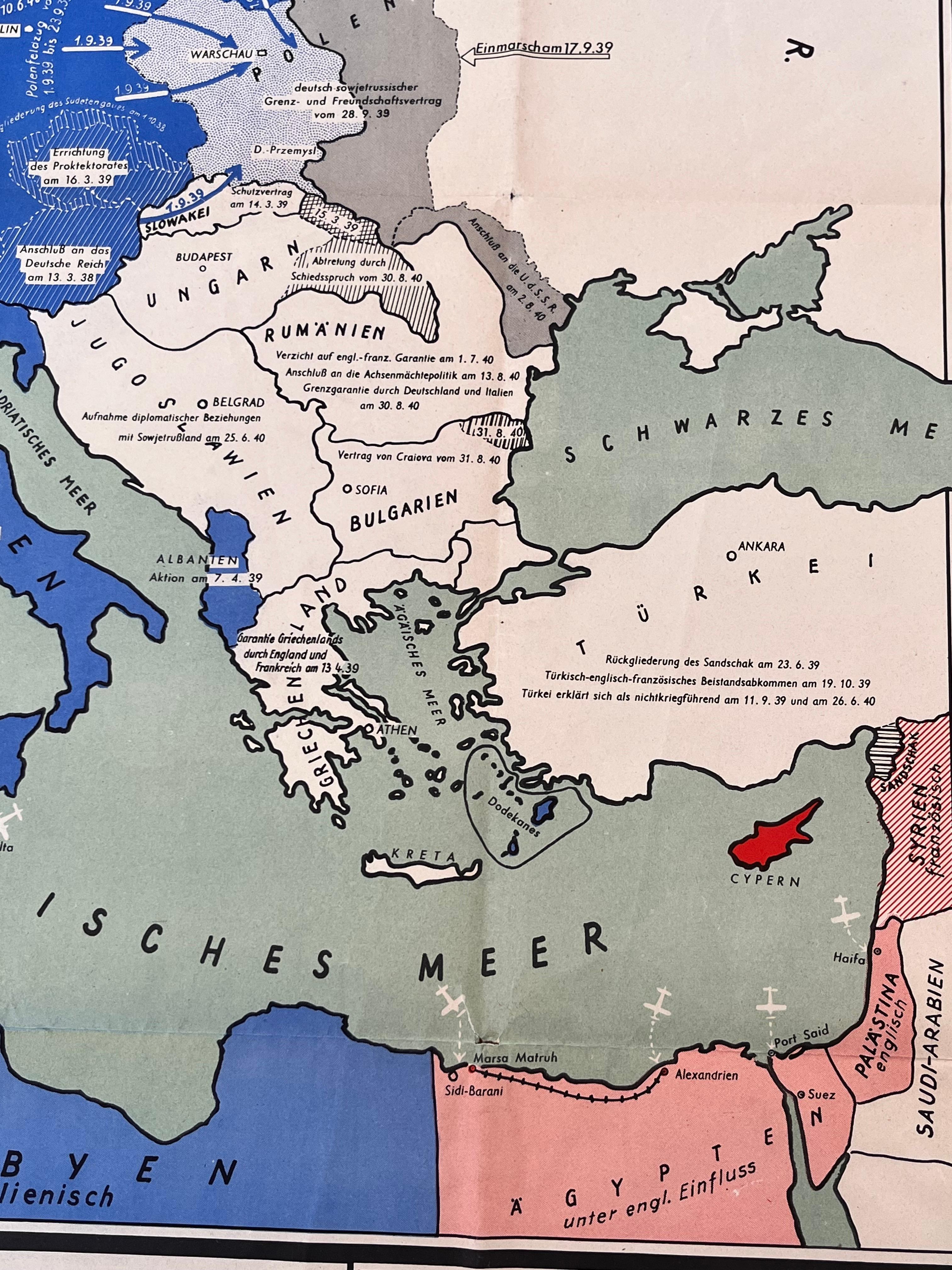 Mid-20th Century RARE !!! Original german military second world war 2 - WWII poster - 1940 For Sale