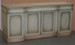 Seltenes Original Hampton & Handbemaltes viktorianisches Eichen-Sideboard mit Schubladen