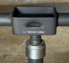 RARE ORIGINAL HERMAN MILLER BLUE LINEN EAMES EA217 SOFTPAD OFFICE SWIVEL CHAIr