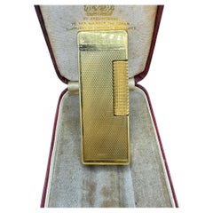 Raro accendino originale James Bond Vintage 1970 Dunhill ROLLALITE placcato in oro