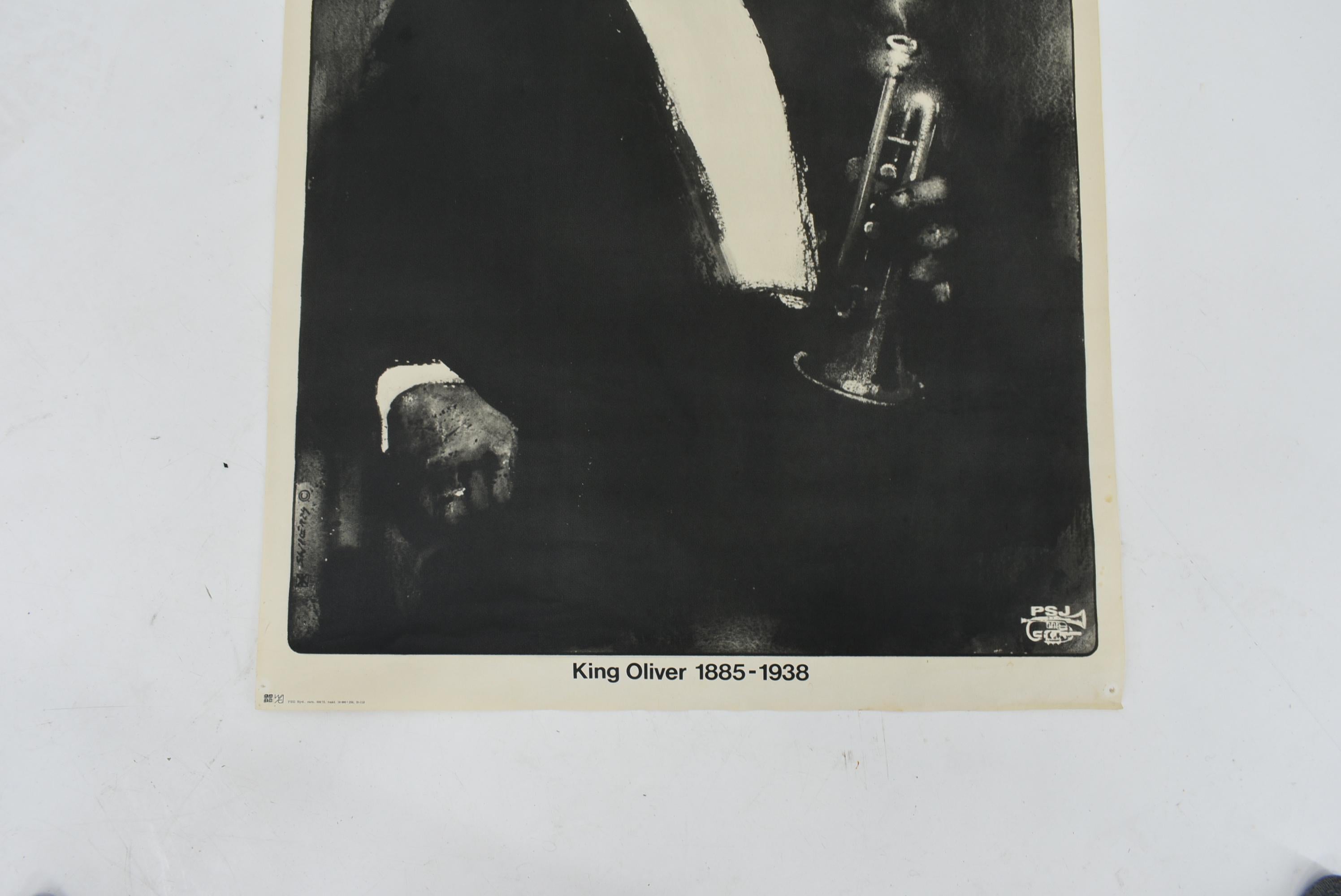 Rare Original Jazz Poster of King Oliver '1885-1938' by Swierzy For Sale 2