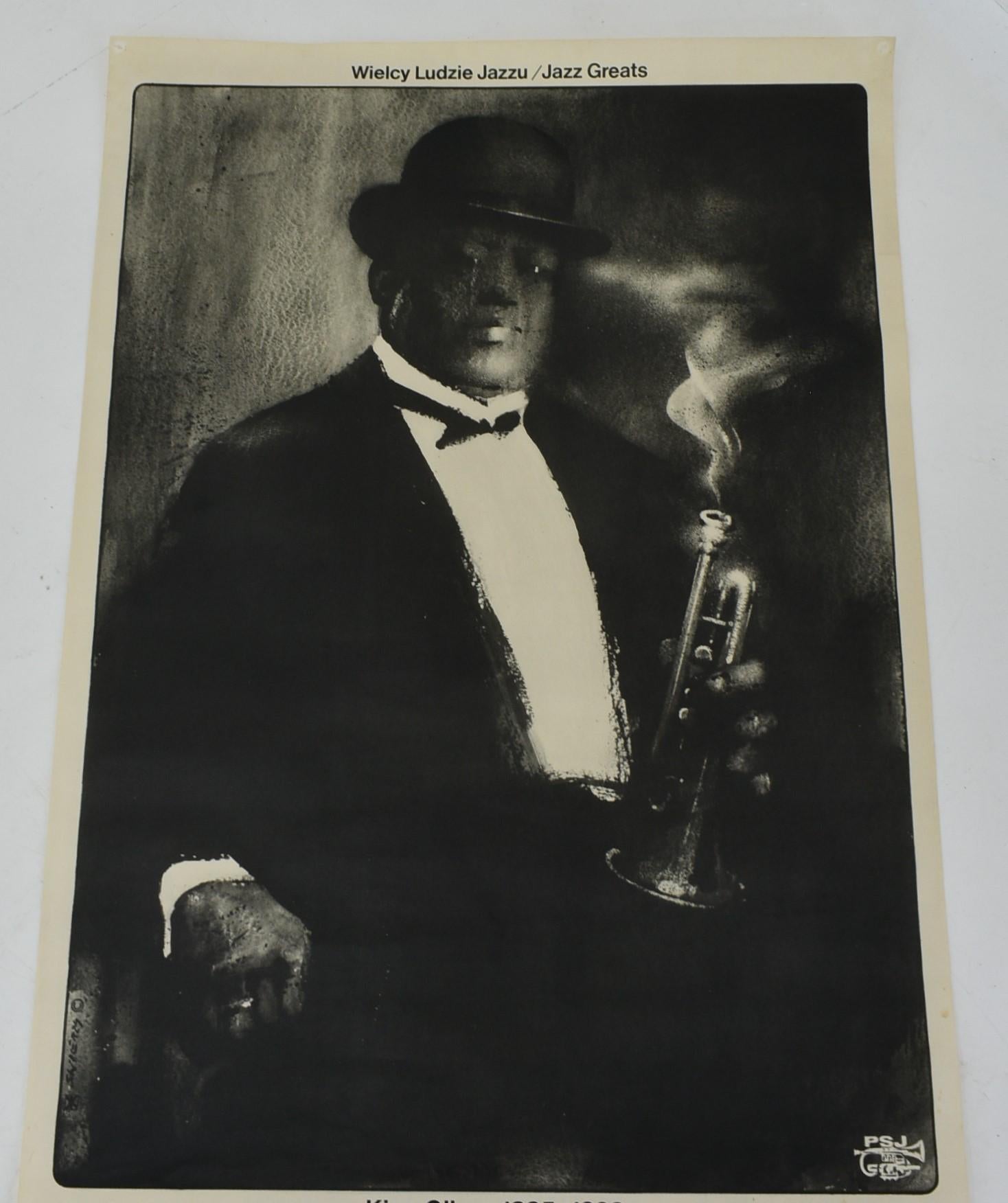 Rare Original Jazz Poster of King Oliver '1885-1938' by Swierzy For Sale 3