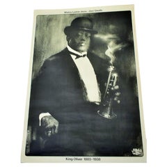 Rare affiche de jazz originale de King Oliver '1885-1938' par Swierzy