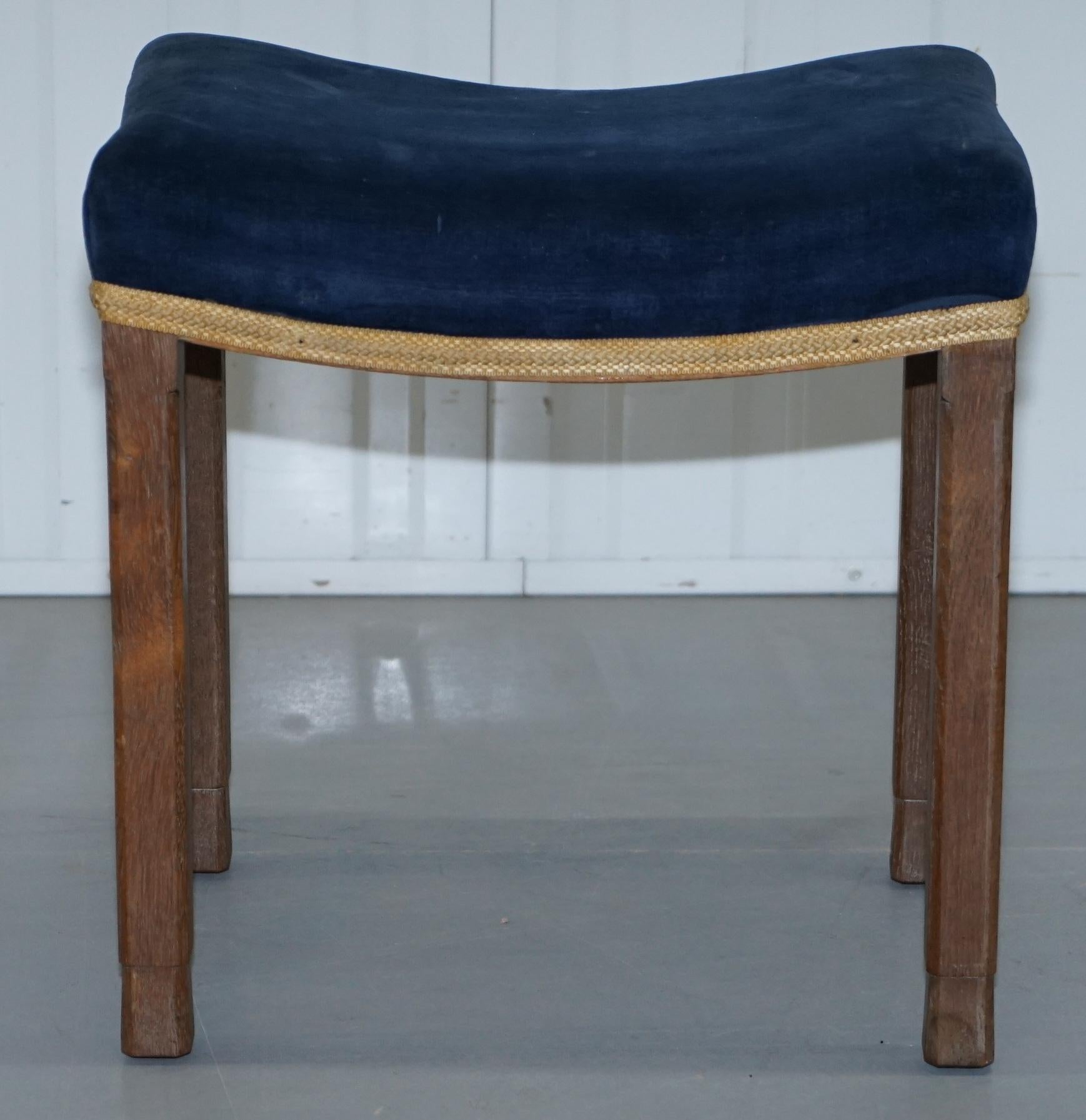 Hand-Crafted Rare Original King George vi Coronation Stool 1937 Limed Oak by Waring & Gillow