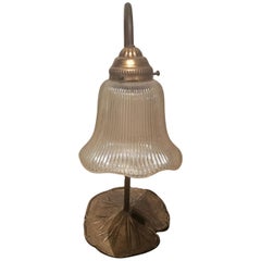 Vintage Rare Original Large Important Fancy 1920s Bronze Lily Art Deco Lamp