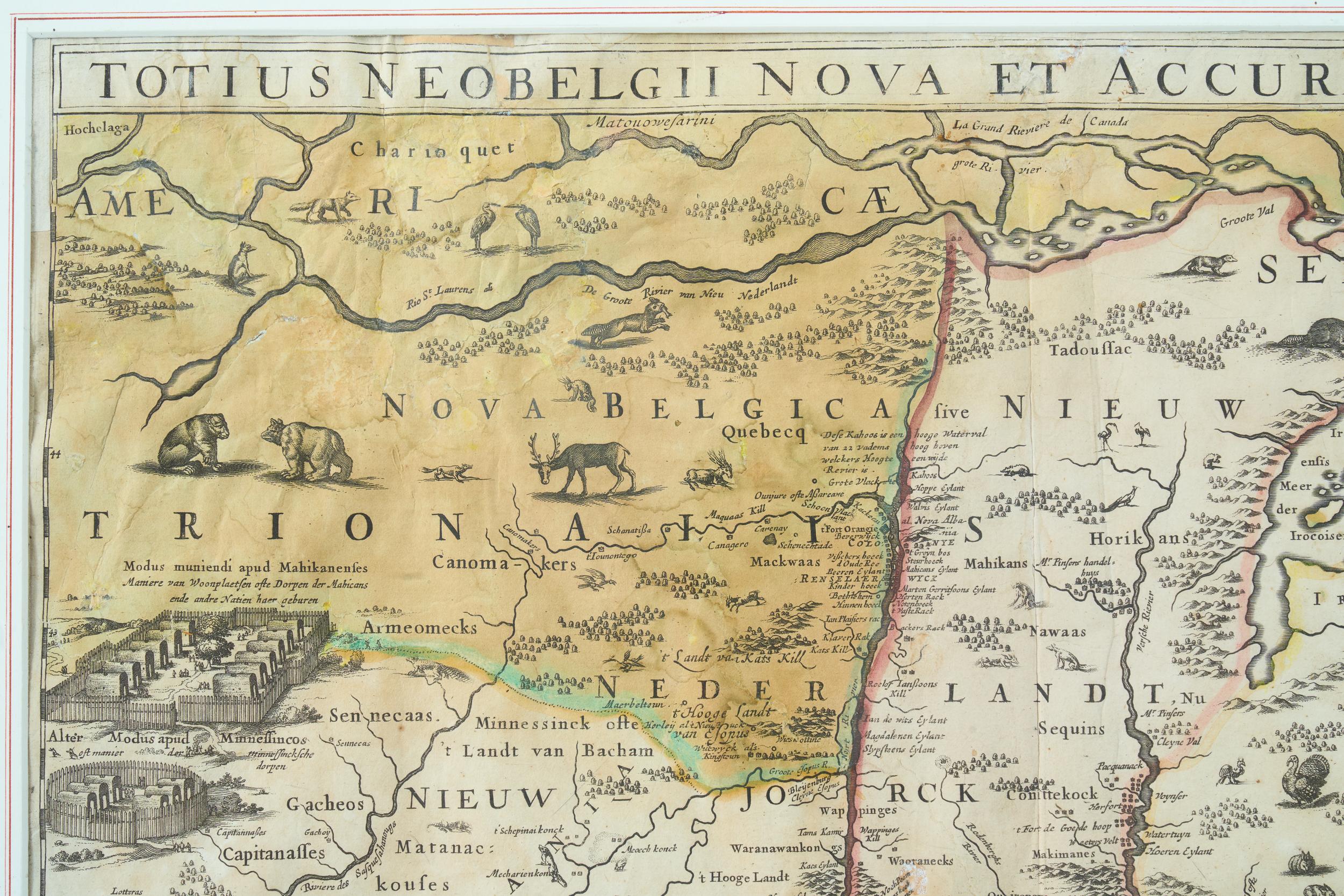 Dutch Rare Original Map of New Amsterdam (New York) – “Restitutio”, ca. 1674 – For Sale
