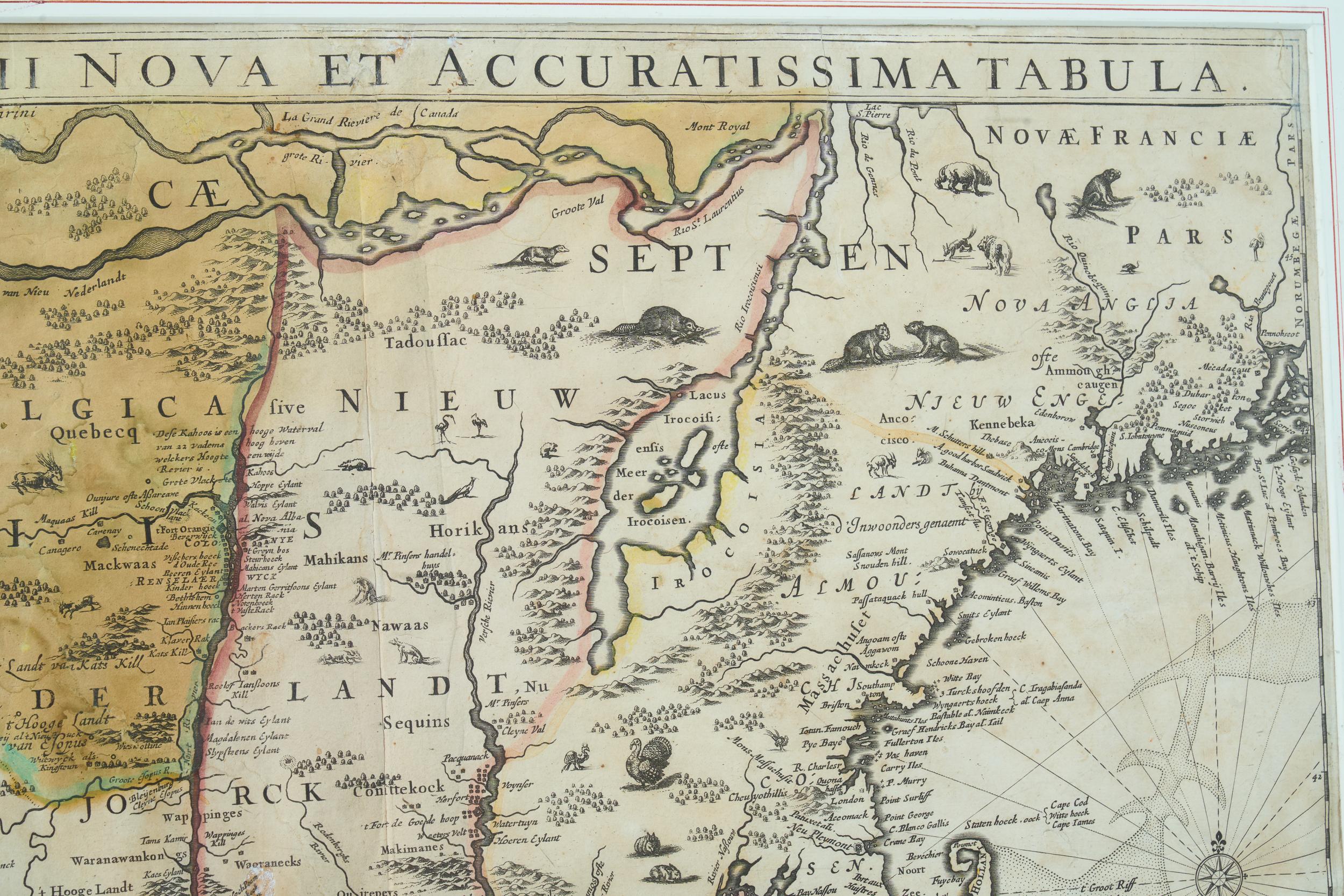 Rare Original Map of New Amsterdam (New York) – “Restitutio”, ca. 1674 – In Good Condition For Sale In Dronten, NL