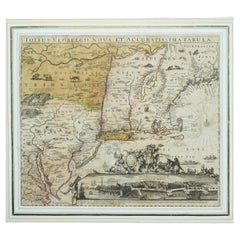 Antique Rare Original Map of New Amsterdam (New York) – “Restitutio”, ca. 1674 –