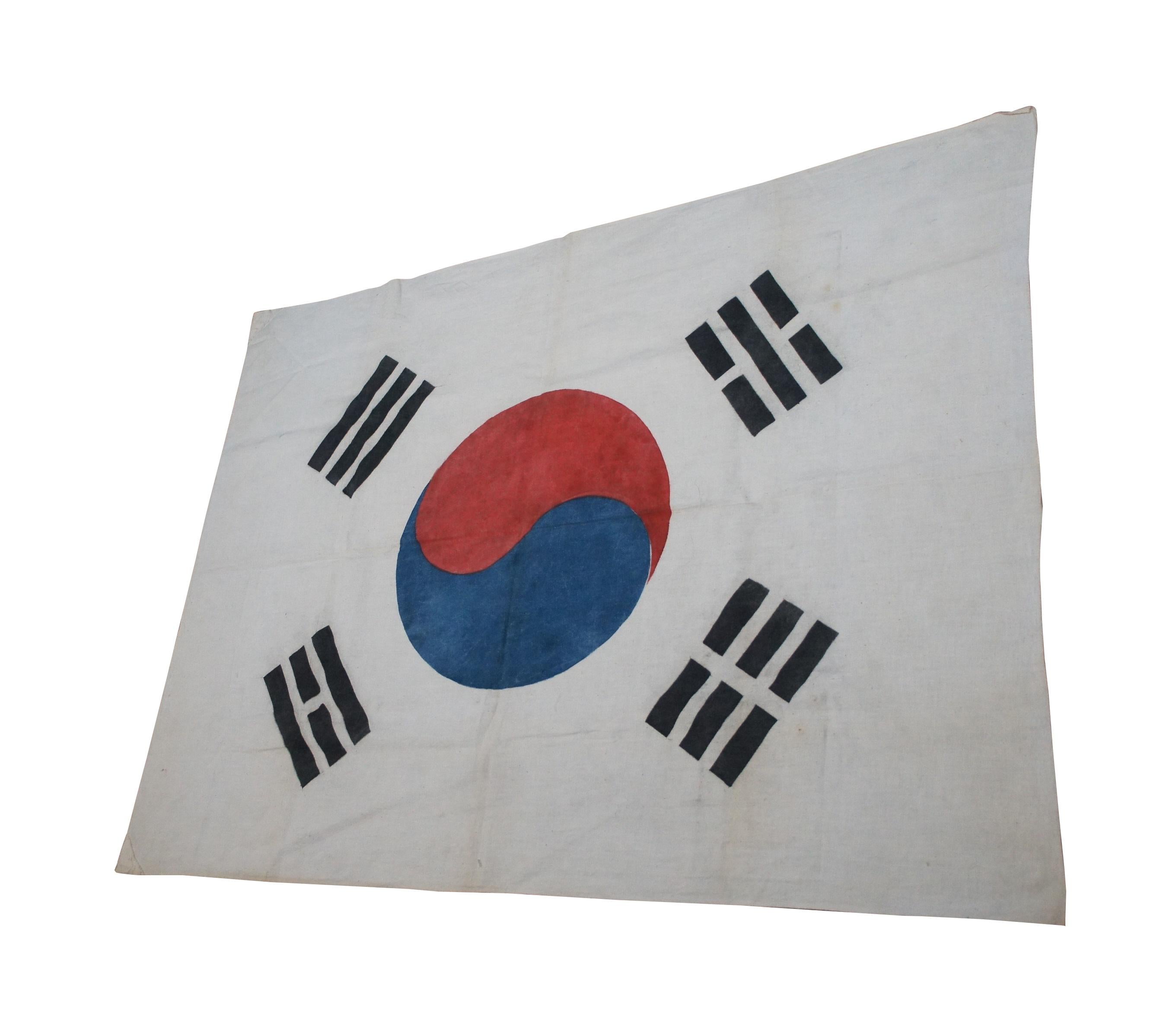Seltene Original Mitte der 1950er Jahre Südkorea Koreakrieg Taegeukgi Flagge 48