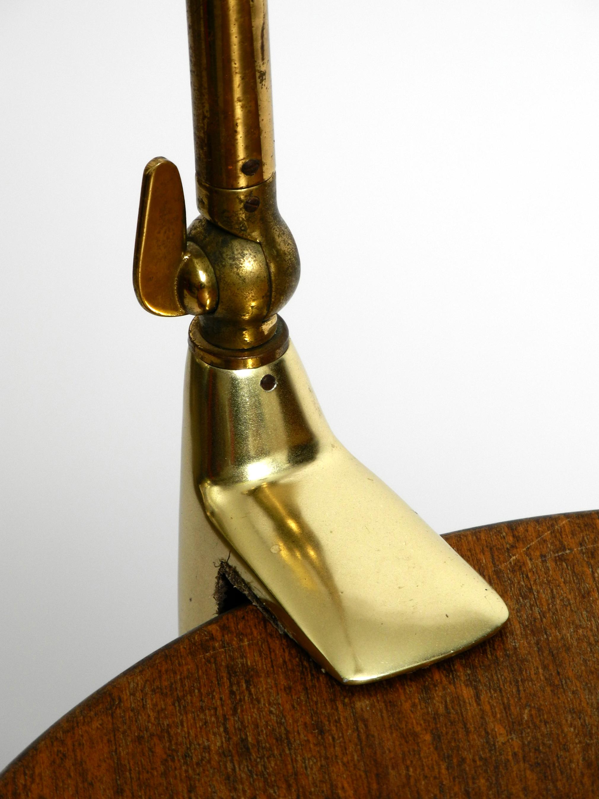 Rare Original Mid-Century Brass Gooseneck Clamp Lamp 8