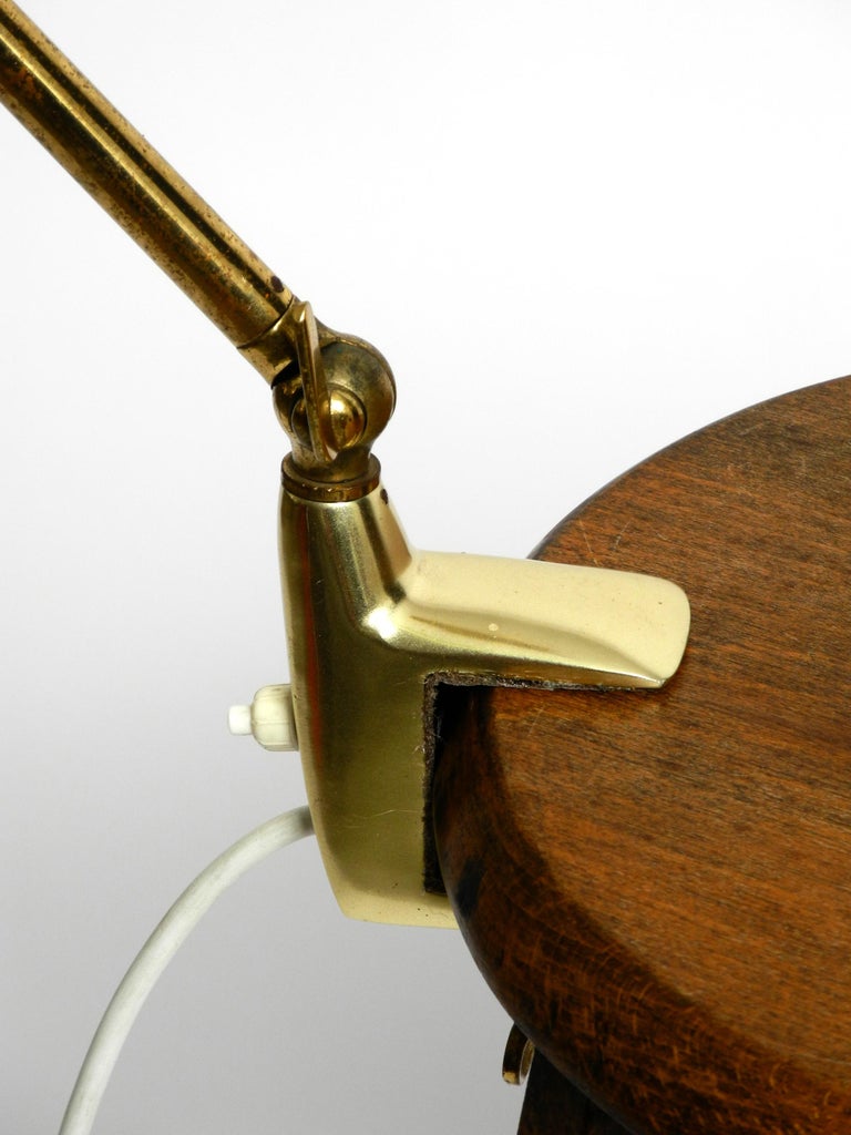 Rare Original MidCentury Brass Gooseneck Clamp Lamp For Sale at 1stDibs