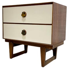 Rare + Original Mid Century MODERN Walnut NIGHTSTAND by Stanley Furniture Co., c