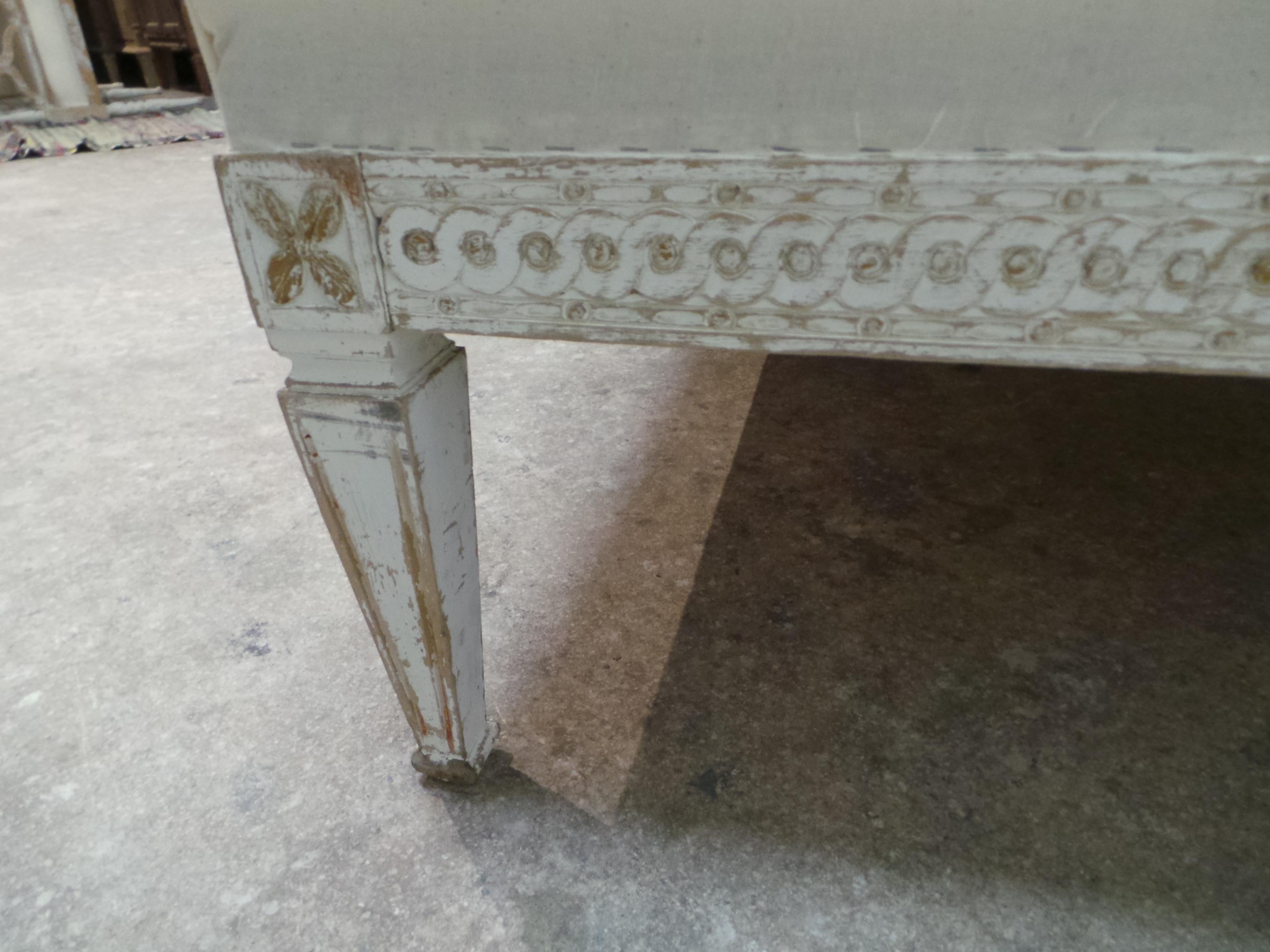 Rare Original Painted Swedish Gustavian Chaise Lounge For Sale 2