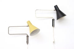 Rare Original Pale Yellow and Grey Anvia 'Paper Clip' Wall Lamp