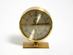 Rare original round 1960s brass table clock by Schatz Germany