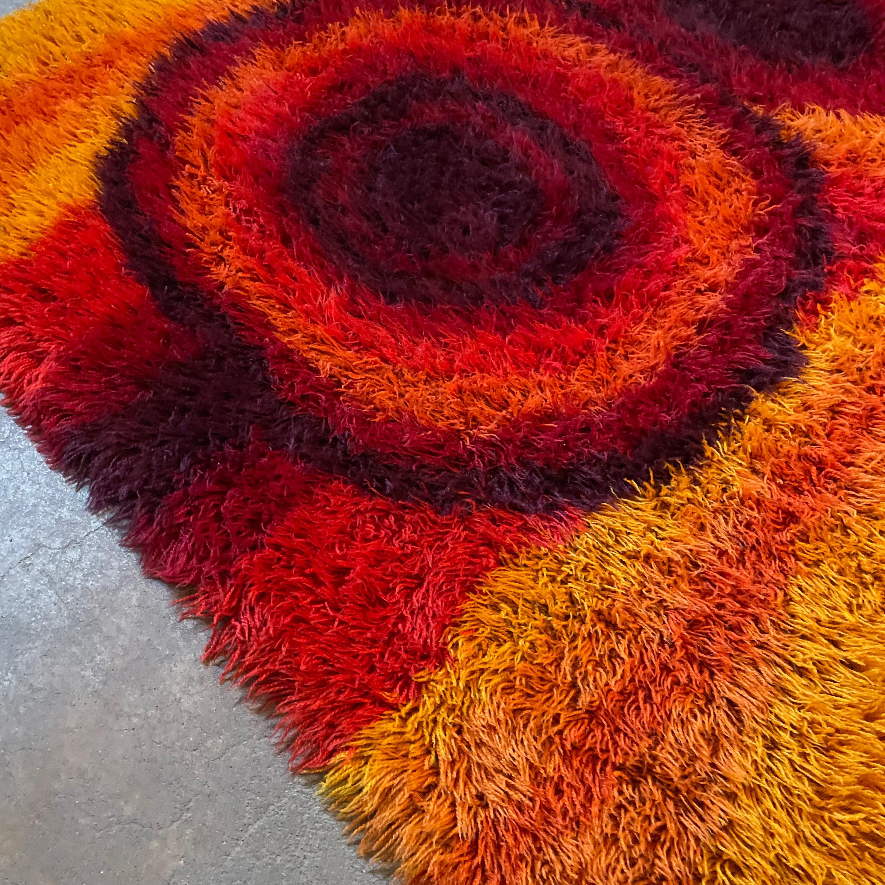 Rare Original Scandinavian High Pile 140x200cm Rya Rug by Ege Rya Deluxe, 1960s 2