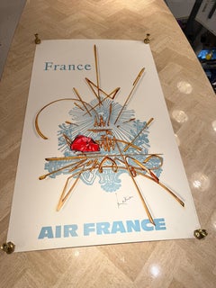 Rare Original set 14 Posters Air France By Georges Mathieu