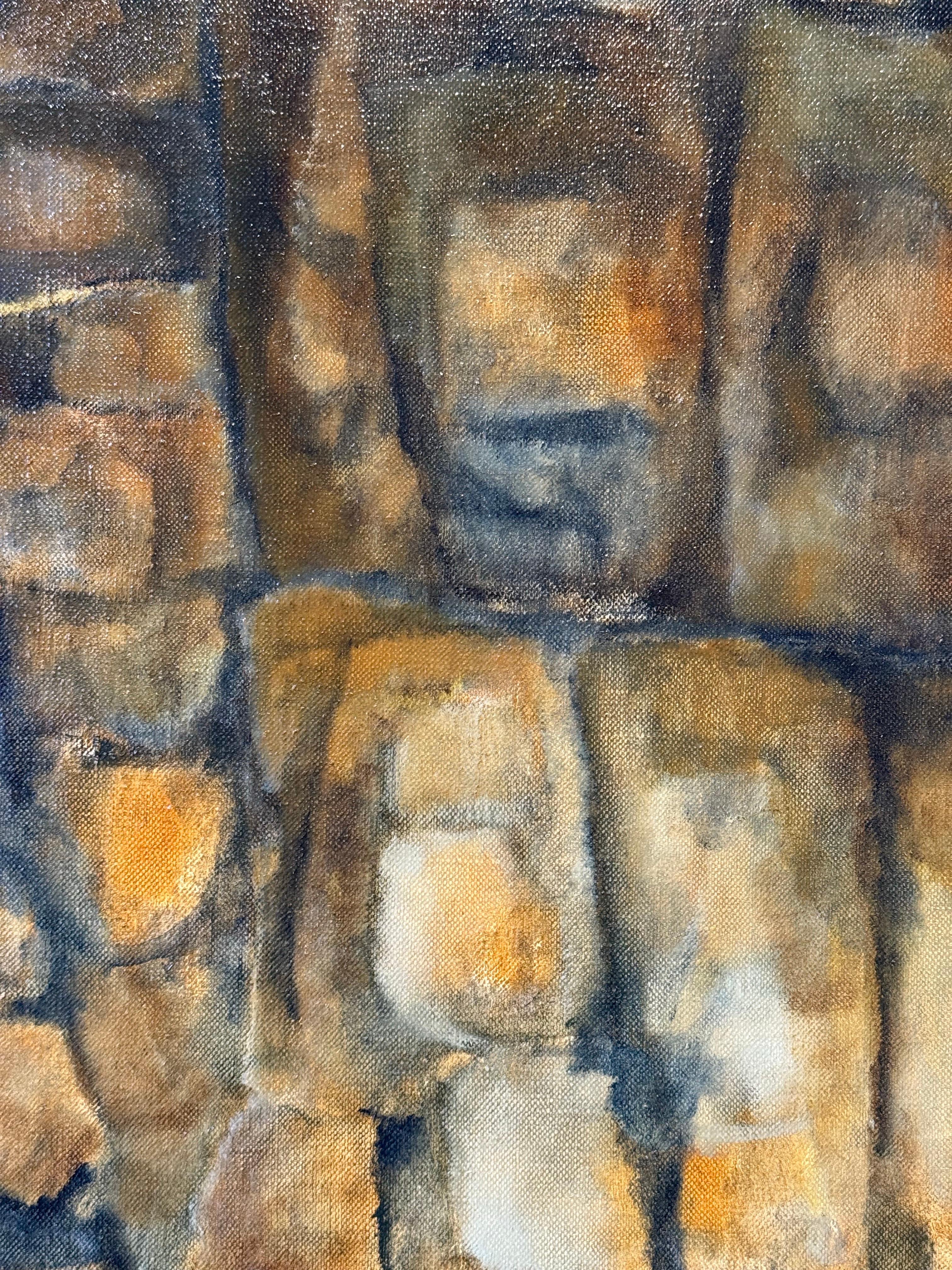 Grande peinture originale signée Bucci Iconique des années 1960, abstrait du milieu du siècle dernier en vente 4